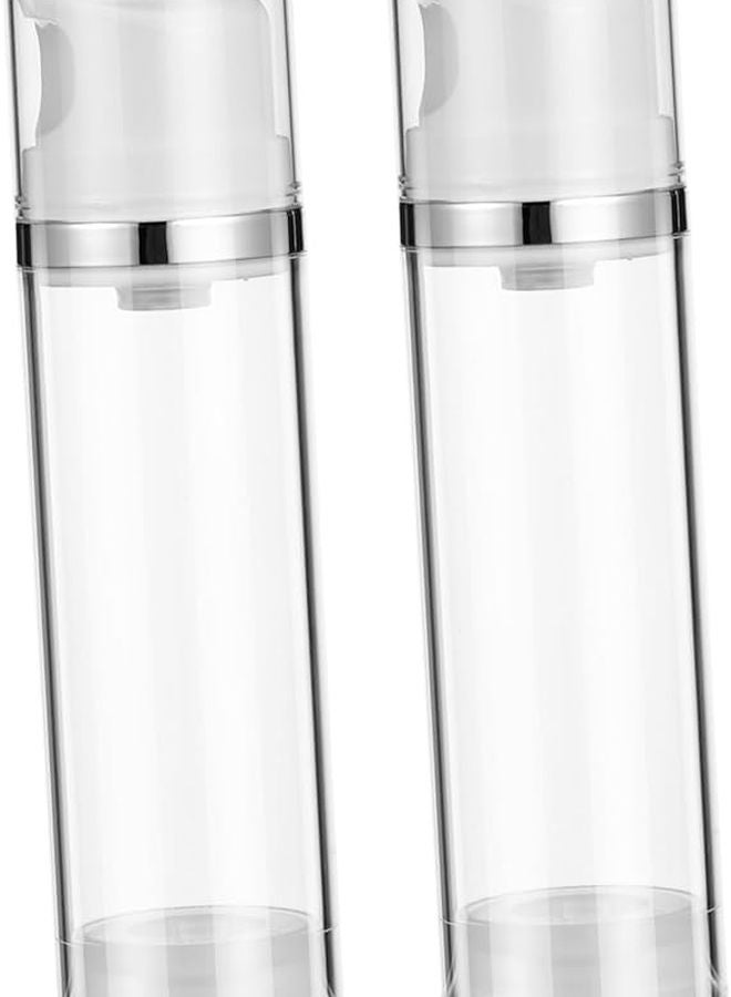 Baluue 2Pcs Airless Pump Bottle Transparent Refillable Lotion Dispenser Portable for Travel - Image 1
